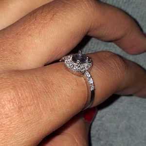 Purple Stone Silver Finger Rings - Image 2