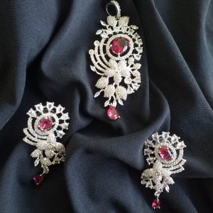 Red Diamond Pendant Set - Image 2