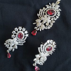 Red Diamond Pendant Set - Image 3