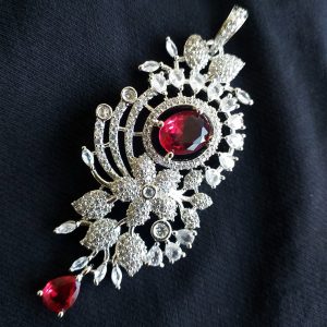 Red Diamond Pendant Set - Image 1