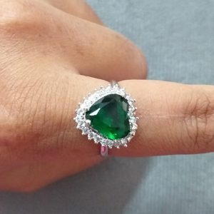 Emareld Heart Design adjustable Finger Rings - Image 2