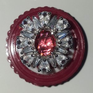 Purplish-Red flower stone adjustable Finger Rings - Image 1