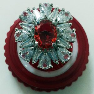 Purplish-Red flower stone adjustable Finger Rings - Image 2