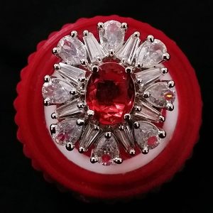 Purplish-Red flower stone adjustable Finger Rings - Image 3